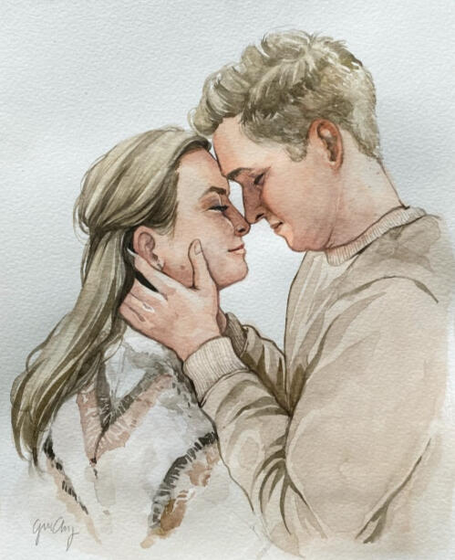 Forlovelsesbilde av et par. Forlovelsesbilde av et par.
