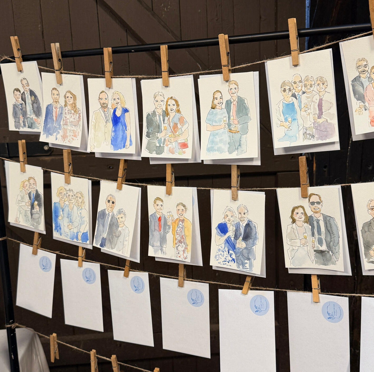 Gjesteportrett fra live-illustrasjon på bryllup i Fredrikstad. Gjesteportrett fra live-illustrasjon på bryllup i Fredrikstad.